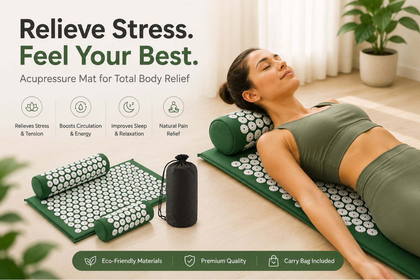 Acupressure Mat & Pillow Set